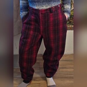 Vintage Woolrich Red Black Plaid Outdoor Field Hunting Pants